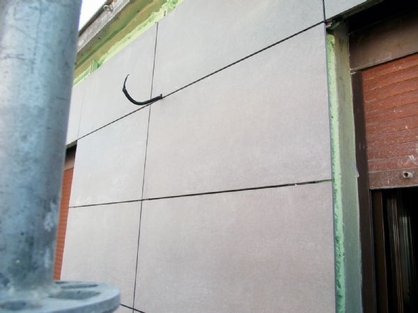 Detalles de la colocacin de fachada ventilada.